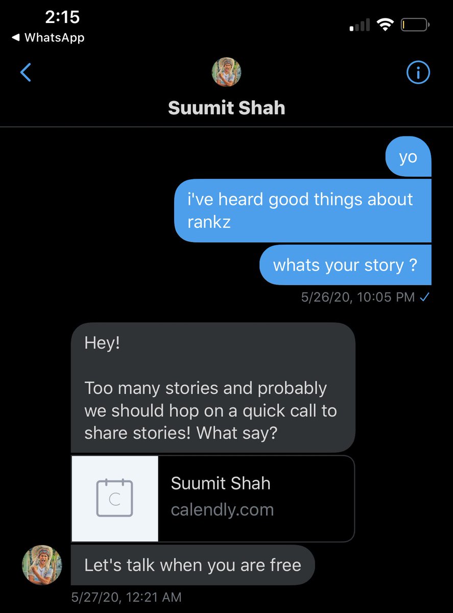 Anytime I see a cool product- I go meet the founder. Twitter search Rankz, filter by people. Boom I find Suumit and reach out “what’s your story?”