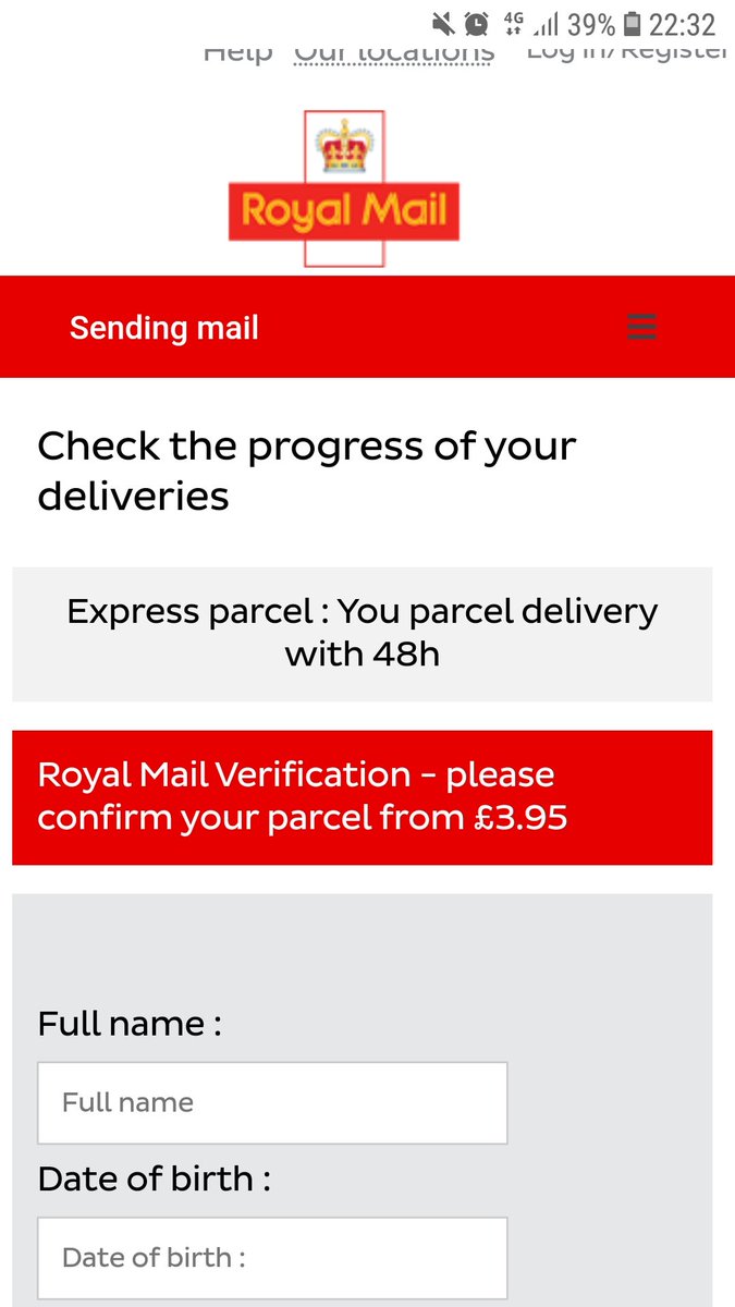 MelMacRae's tweet photo. @RoyalMailHelp  almost completed this..but on second look a bit suspicious! https://t.co/4LEh1i10xt