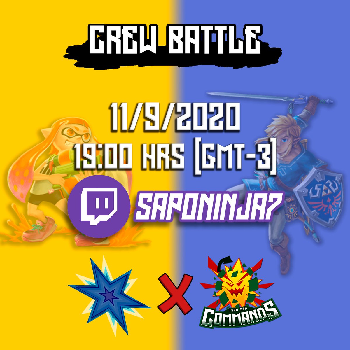 TNC_Smash's tweet photo. Este Viernes en conjunto con @Team_SyC_Smash, vamos a tener la Crew Battle:

*Team Howl vs Team Rhoam*

Una Crew Battle donde los capitanes @Howl_SSBU y @Rhoam_ se estarán enfrentando en equipos 9 vs 9, con participación de jugadores de TNC y SyC.

Los esperamos!! 😁

#GoTNC https://t.co/nRB7wbsSmH