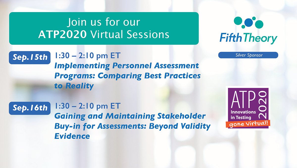 FifthTheory's tweet photo. FifthTheory is proud to be a Silver Sponsor of the ATP 2020 Global Virtual Conference September 14-18th. Be sure to add our sessions to your agenda! #ATPconf https://t.co/r19AkHxlzH