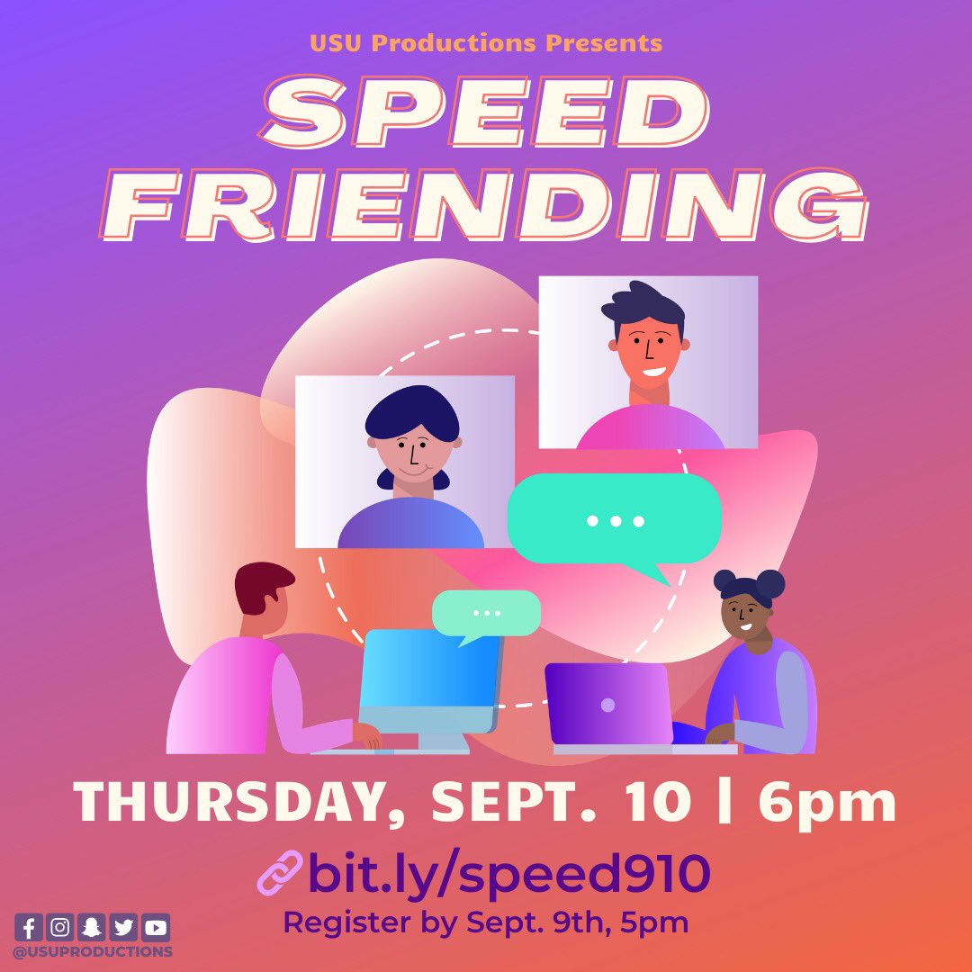 We can't wait to meet other #FresnoState students during the <a href="/USUProductions/">Spotlight Events</a> SPEED FRIENDING event on Thursday!

Sign up by tomorrow at 5 p.m.: bit.ly/speed910