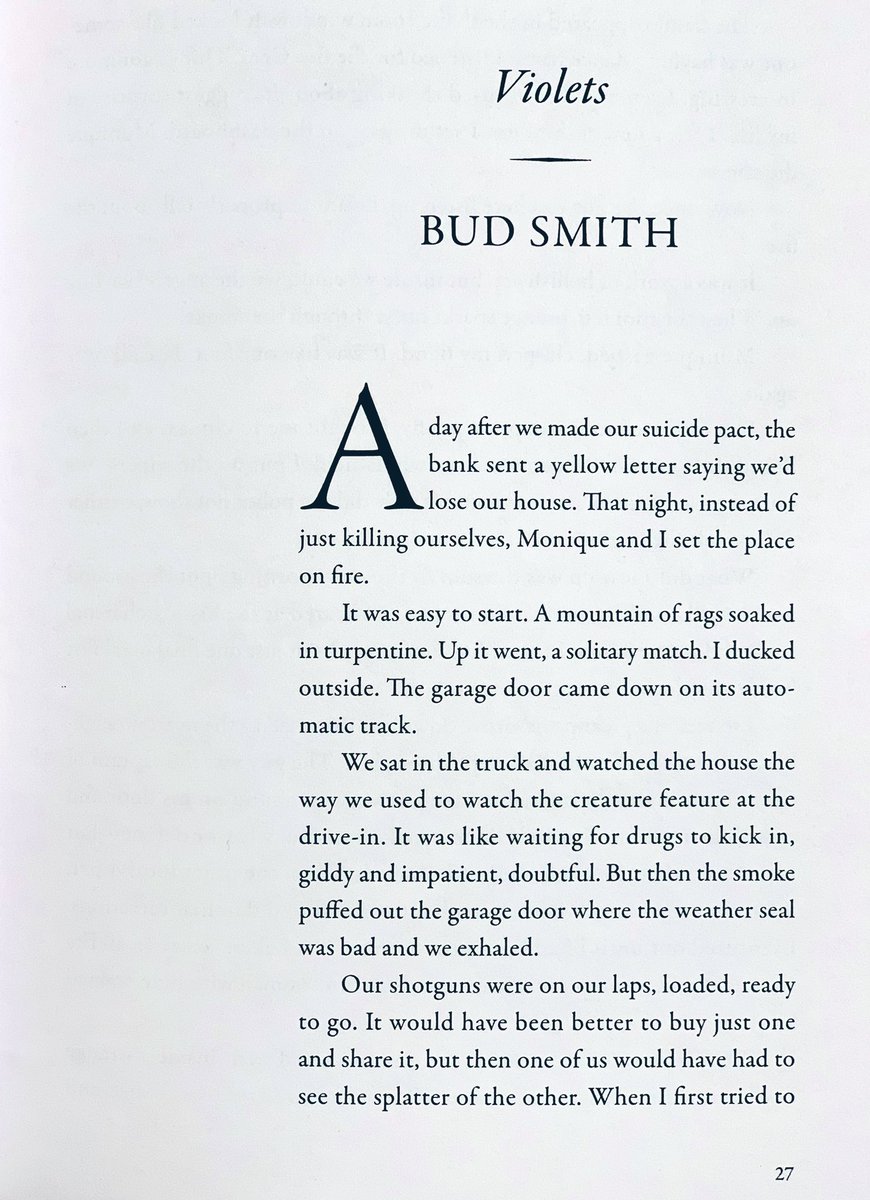 pic_a_book's tweet photo. “The plan was to keep moving up. She was a cheap date and so was I. Maybe next we’d burn down a hotel. After that we’d get a mansion. After that we’d torch a skyscraper. Who knew, maybe we’d set fire to each and every wonder of the world.”

<3 Bud Smith, Violets 

@Bud_Smith https://t.co/EPHrmn5rZi