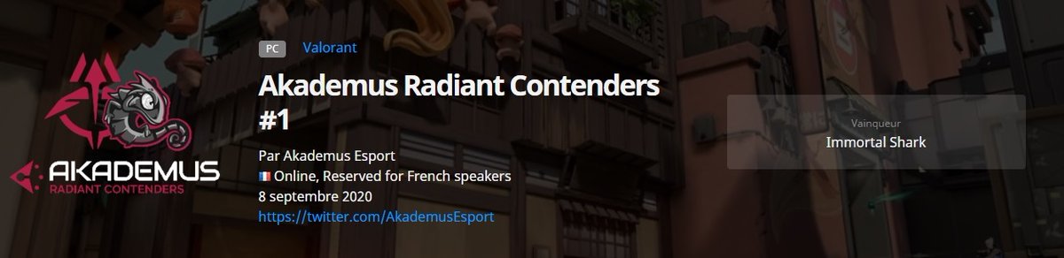 immortalsharkgg's tweet photo. Première soirée de tournoi maîtrisée par notre équipe #VALORANT lors de la #ARC1 organisé par 
@AkademusEsport

Victoire dans notre division, GG à toute l'équipe ! 🏆 https://t.co/lJp7hQpDNe