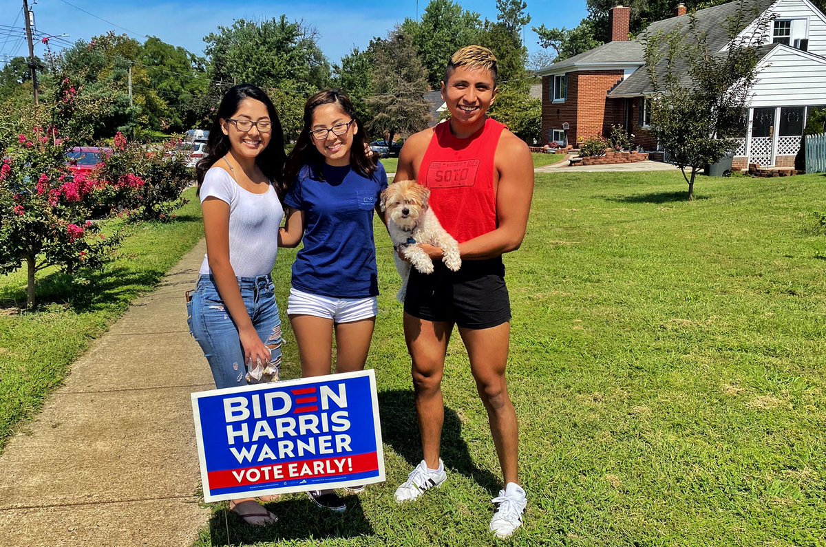 rodreygency's tweet photo. In 10 days, Virginians will start casting their ballots! While the girls and I won’t be able to knock doors, we’ll be phone/textbanking to ensure we defeat Trump and Republicans up and down the ballot this year! #BidenHarris2020 #Warner2020 #Beyer2020 https://t.co/GhCrTBkHjl