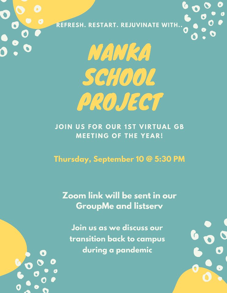 UgaNsp's tweet photo. SAVE THE DATE❗️❗️❗️This Thursday we will have our FIRST virtual GB meeting of the semester. Join us as we discuss events and opportunities we have in store for this semester. Hope to see you all there!!! https://t.co/6L2BgoQO4o
