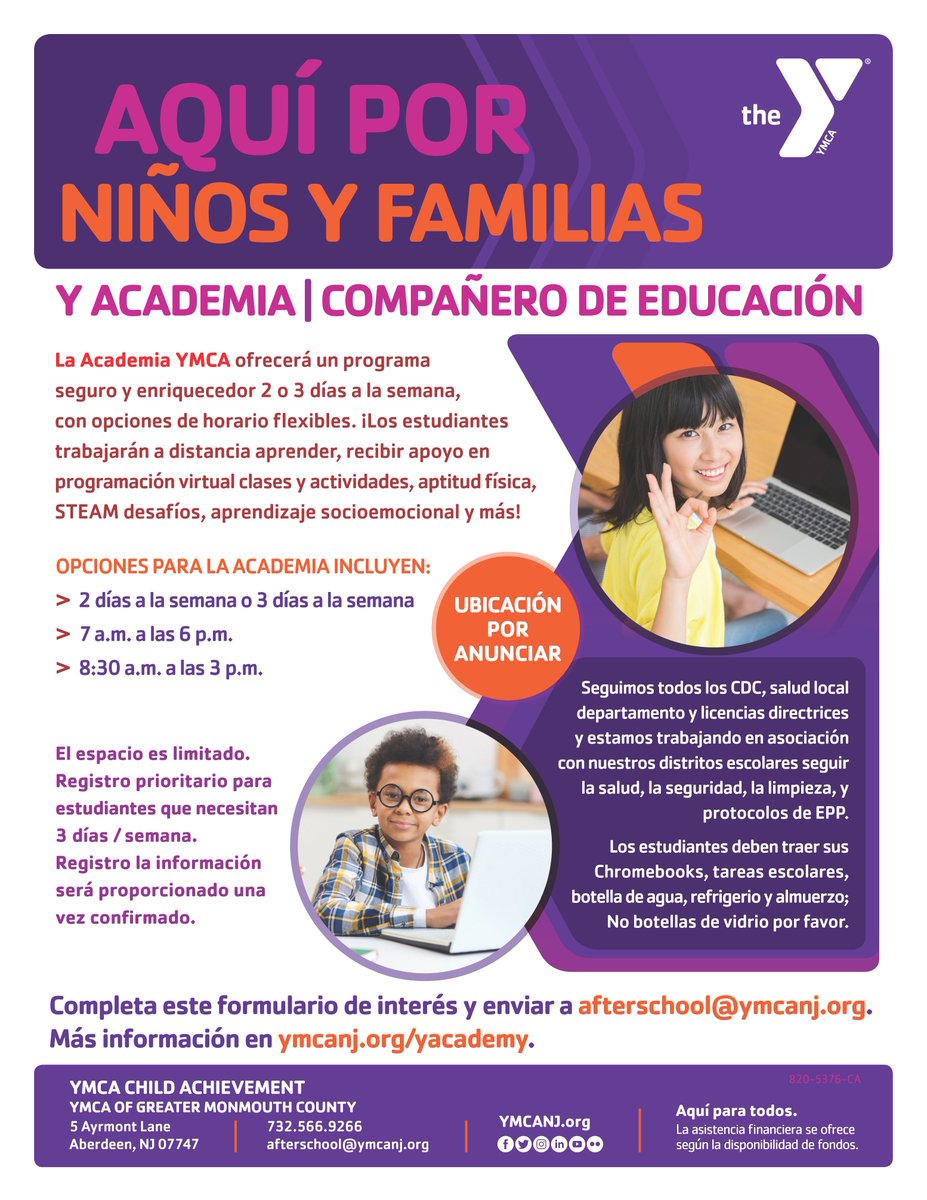 yjerseyshore's tweet image. Join us this #SchoolYear 🎒  as we facilitate virtual learning, jump into S.T.E.A.M. challenges, get active with physical fitness &amp;amp; work on our social-emotional mental health superpowers💪🧠  all while being safe at #YAcademy locations. 
Learn More at ymcanj.org/Yacademy.