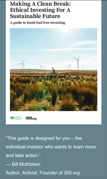 As part of its fossil fuel divestment campaign, McKibben's  @350 advises members to place their money in "socially responsible" funds like  @green_century. But Green Century maintains stocks in mining, plastics, biomass, McDonald's, and other mega-polluters. It's a shell game.