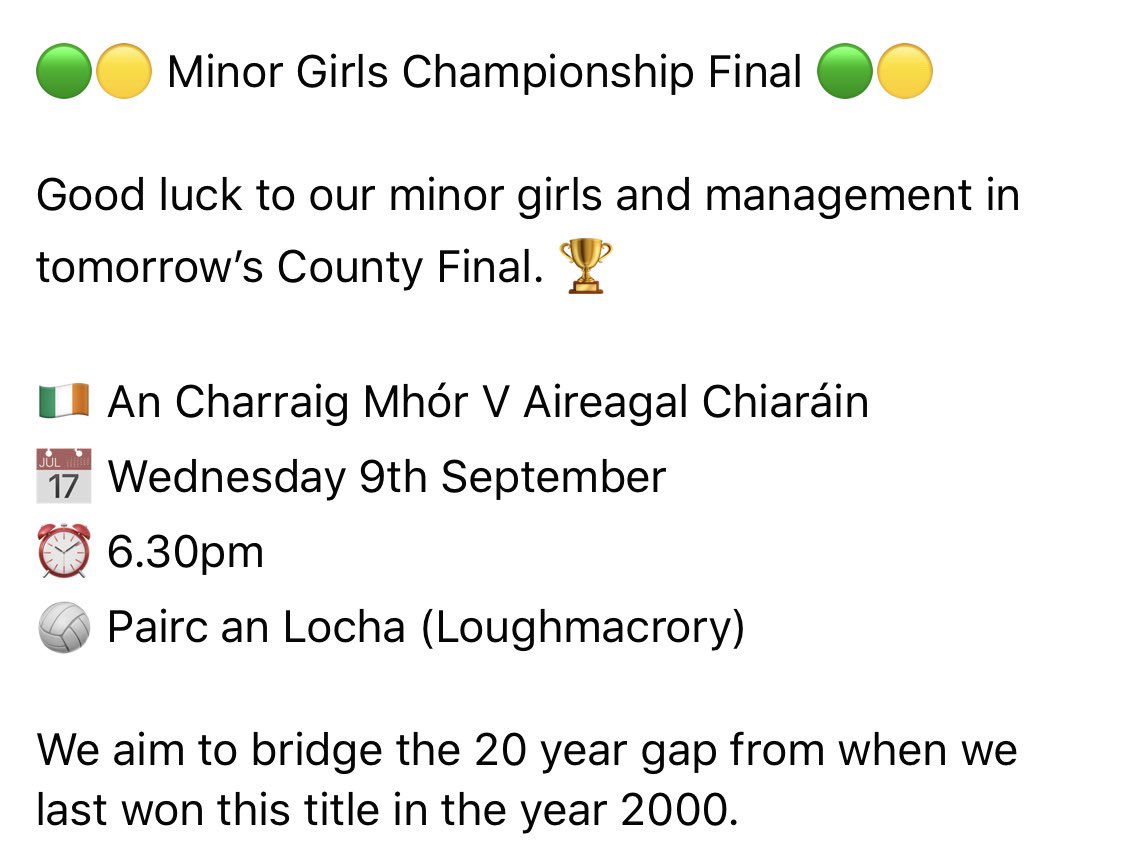 An Charraig Mhór CLG (@carmengaa32) on Twitter photo 