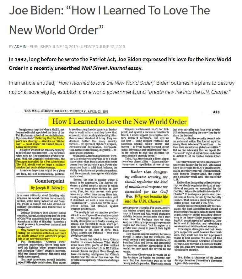 Now imagine you had a virus, global climate change, and BLM all to unite in bringing about your global plans...Note: Klaus Schwab of the World Economic Forum started pushing “new normal”“global solutions”“capitalism no longer works...” http://pennsylvaniacrier.com/filemgmt_data/files/Biden-New%20World%20Order.pdf