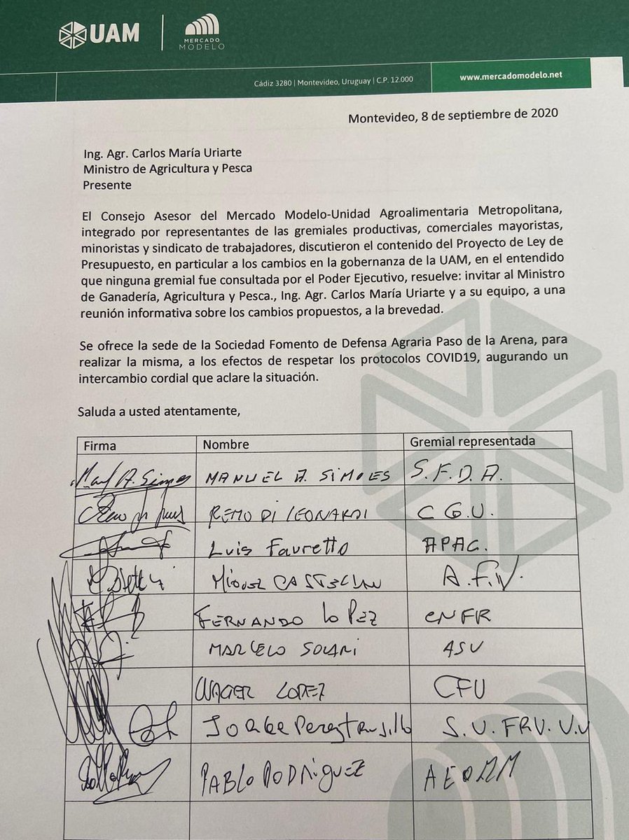Dmartinez_uy's tweet photo. El Ministro Uriarte nos dice que se querian apropiar de la @UAM_Uy por pedido de los productores, hoy las gremiales declaran que no fueron consultadas.
¿Quién se hace cargo? https://t.co/1vLa0a4jHj