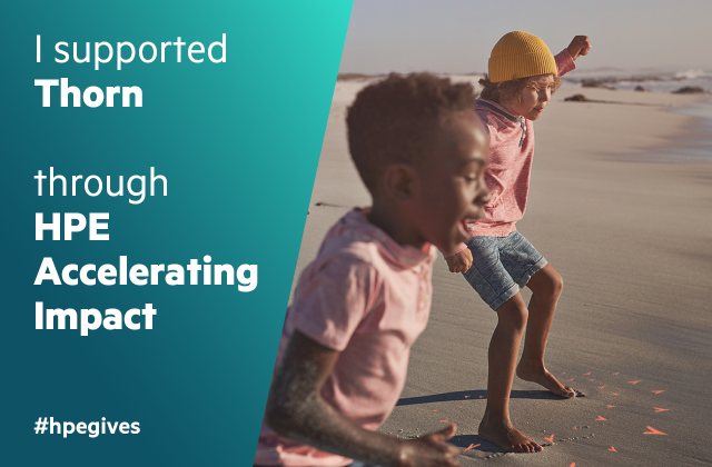 RadoslavaPetko1's tweet photo. I supported @thorn through HPE Accelerating Impact #HPEGives #beHPE #HereToHelp #THORN #HPE I gave my credit to Thorn to help them keep the great success in using technology for the wonderful cause they have to protect our children. Thank you HPE for... https://t.co/DASY0tmBBG https://t.co/9VrORWwD1U