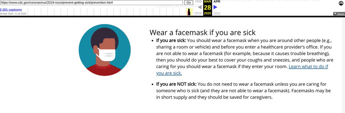 And like everyone else, the CDC stated very strongly masks did not stop the spread of viruses. Surgical masks were for prevention and protection against the wearer from bacteria and *large* droplets. After all, a 3 micron mask is not meant to prevent small 0.1 micron virus.-8-