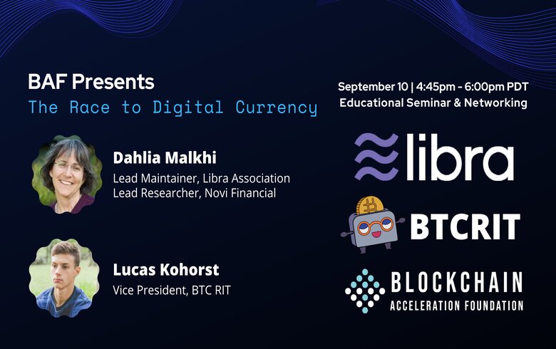 TheBAFNetwork's tweet photo. ⚖️Join us and @KohorstLucas from BTC RIT this Thursday as we welcome @dahlia_malkhi Lead Maintainer at @Libra_ to explore how @Facebook is leveraging its private blockchain to build a simple global payment system for over 2B users ‼️

Register here: https://t.co/C5IYHtKyDl https://t.co/1Ot0IRvO1X