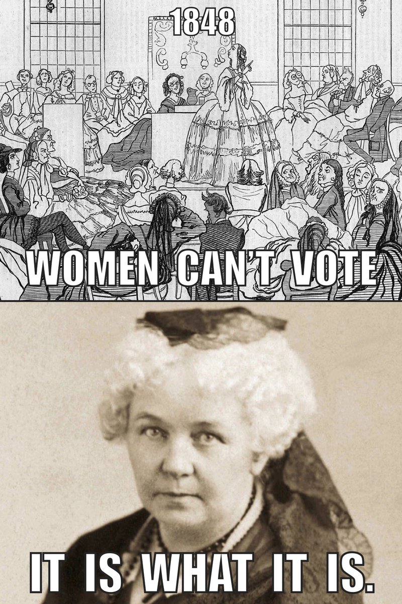 memeiswhatitis's tweet photo. IT IS WHAT IT IS: American History.
Profiles in Not Giving a F*ck, #30 - Elizabeth Cady Stanton.

A woman's place is in the home.

#DonaldTrump #ItIsWhatItIs https://t.co/jIkX5FskVx