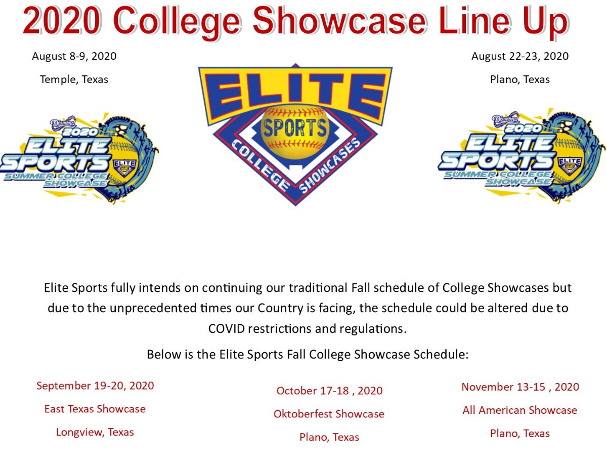 Elite Sports - 2020 Fall College Showcase &amp; College Coach Instructional Camp Line Up - SIGN UP NOW - mailchi.mp/0dc762db6c0f/e…