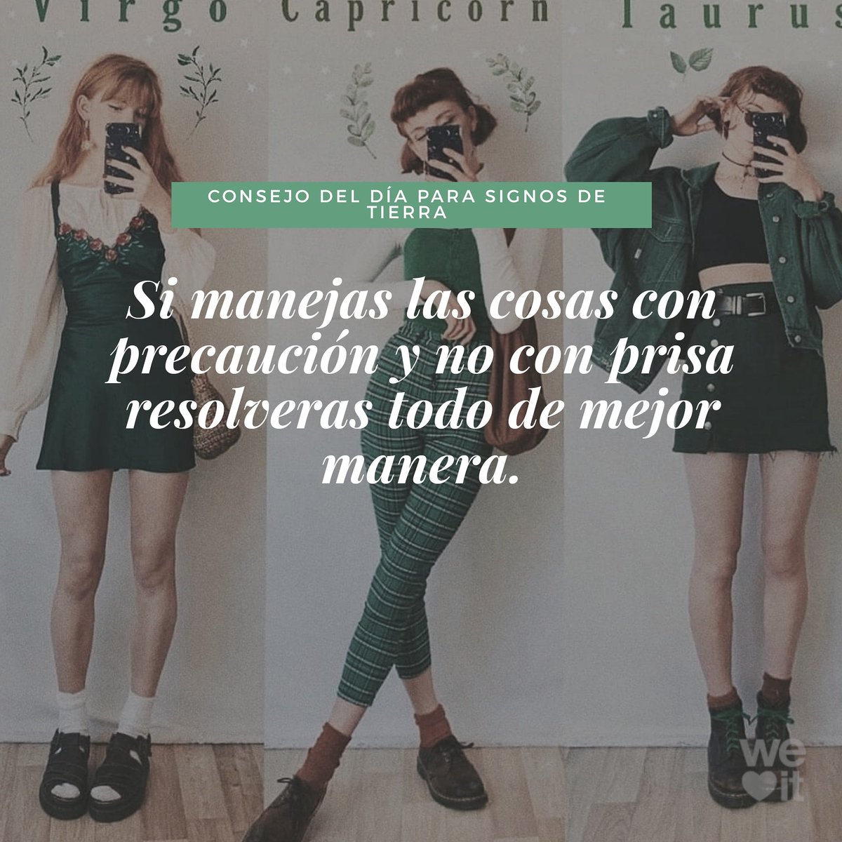 Milenkatyh's tweet photo. Consejo del día para los signos de TIERRA: TAURO, VIRGO Y CAPRICORNIO
Y tú que signo eres?
Comenta etiquetando a un amigo.
#consejodeldia✔️ #signodetierra #Tarot
#tauro♉ #virgo♍️ #capricornio♑ #TarotdeMarsella #love #followme #Mtyh #MilenkaTayho https://t.co/wpIgWcP4KB
