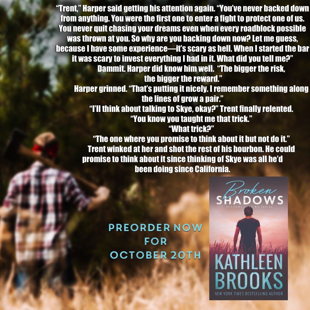 BluegrassBrooks's tweet photo. #TuesdayTeaser Trent and Skye had a rough start, but now someone is after her and Trent is the only one she can turn to. #shadowslanding #whattoread #bookaddict
Amz https://t.co/LLHj0ucYCv
Nook https://t.co/Srv9NtkOg1
Apple https://t.co/V43z05sr9d
Kobo https://t.co/CWURwI2nuR https://t.co/15EaOI0PKJ