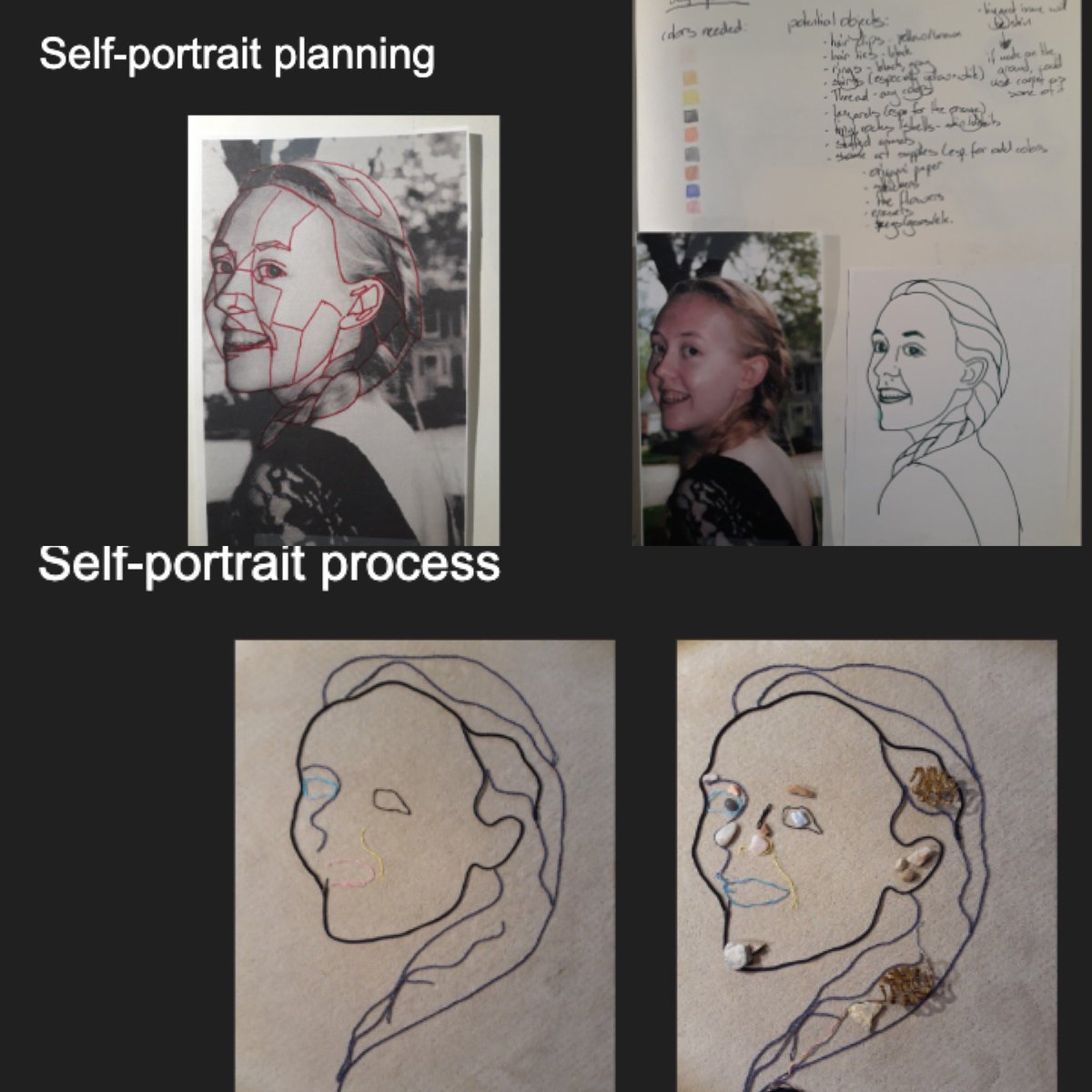 NNHSart's tweet photo. Pretty excited about our 2020-21 AD ARTISTS! Starting the year with exploring materials outside our comfort zones, considering how media impacts meaning... #apstudioart artists created these #selfportraits! #apartanddesign #ap2ddesign #ap2d #apdrawing #artistsexplore #choiceart https://t.co/TSCJCa7IGf