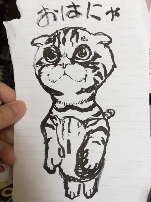 おはようございます。

左)エスキース   右)この筆ペンで描いてます 