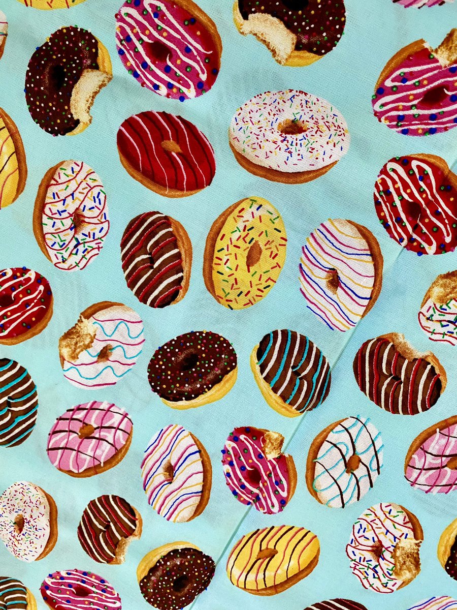 ChefKevinBelton's tweet photo. Monica found this fabric and said it screamed “KEVIN” to her😂😎😜 Perfect though for donut/power ring/food lovers masks. #donuts #powerrings #sofun #masks #covidchronicles2020 #nola #handmade #sewist #maskfun https://t.co/eia0yL5Gw9