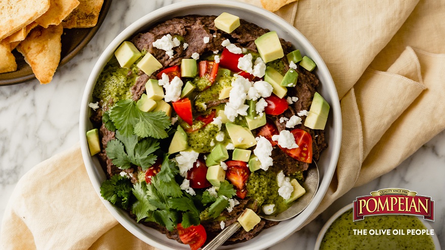 Healthy homemade hummus is easier than you think, as long as you have Pompeian Robust EVOO, a food processer and your bean of choice.  All that's left to do is blend &amp; make sure there's pita chips at the ready. 😉 bit.ly/2F3rKm9