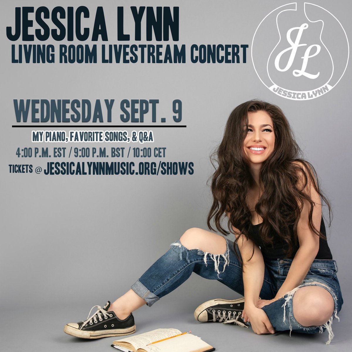 Please purchase a ticket to my piano #Livestream tomorrow. Your support has meant so much to me.  Due to not being able to tour, these ticket sales and merchandise are my sole way of moving forward and releasing new music. On sale now at JessicaLynnMusic.org/shows Thank you! 🎶❤