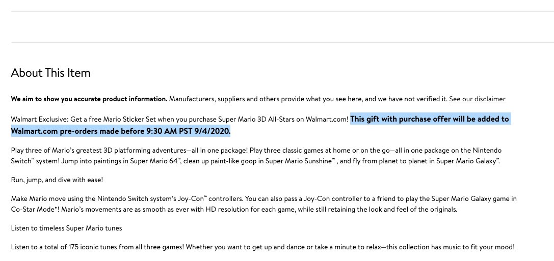 mario 3d all stars pre order walmart