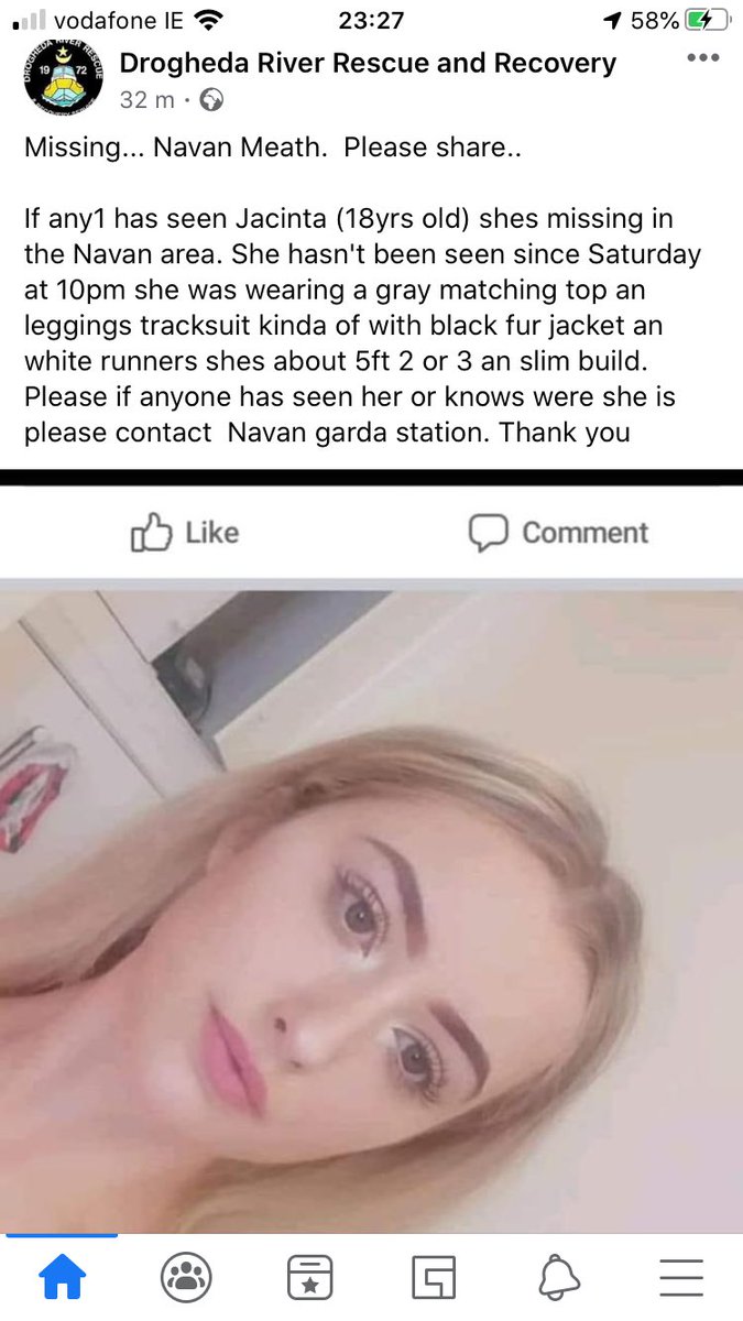 peterwalsh27's tweet photo. If in #Louth #Meath #Drogheda #Navan #Donore #Duleek #Stameen etc etc please RT for Jacinta who is 18 & missing. https://t.co/m26GD9EyF3