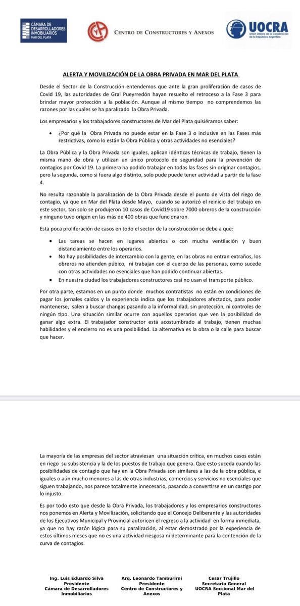Cámara de Desarrolladores Inmobiliarios MdP tweet media