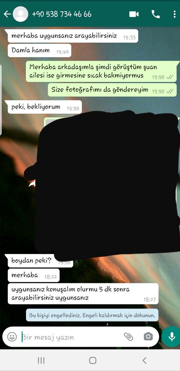 Damlaanaz's tweet photo. Arkadaşlar bu şahıs gördüğünüz iş ilanını açıyor başvuru da bulunuyorum sonrasında bana whatsapp yoluyla dönüş yapılıyor. Bana dönüş yapılacağını söylediği için bekledim ve müsait olduğumda aramami söyledi. Covid sebebiyle yüzyüze görüşmeler olmadığı için fotoğraf yollamami https://t.co/NGS0U97w35