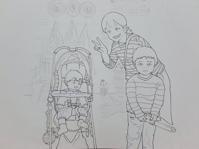 定期的に背景描きたくない病に掛かる
#イラスト好きな人と繋がりたい
#絵描きさんと繋がりたい 
#イラスト 
#イラスト練習中
#線画 