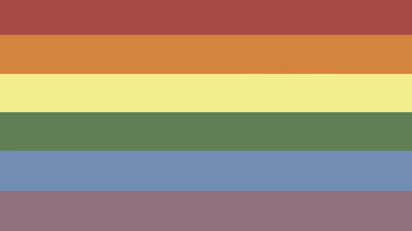LGBT pride flag but this time it’s colourpicked from Dead Man’s Party by Oingo Boingo