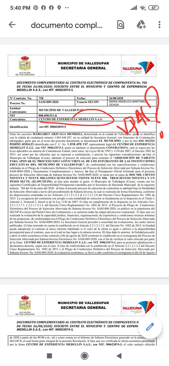 AndyRomeroCh's tweet photo. Con un contrato de más de 2mil millones @AlcaldiaVpar comprará tablets valor/u $793.267
Duda.
Contrataron con una empresa de MEDELLÍN. ¿No existe nadie en @Valledupar_Col que pudiera suministrarlas ? O es un favor político? Atentos a especificaciónes del los equipo @CGR_Colombia https://t.co/ug13qXFDoE