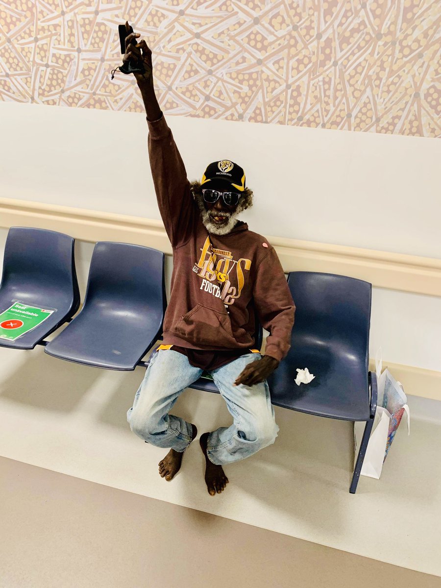 HealthVanguard's tweet photo. Ecstatic to be receiving his #cataract surgery from @IRISProgram at Gove last week! #healthservice #indigenoushealth #remotehealthservices #eyesurgery https://t.co/cKdn56Zm8f