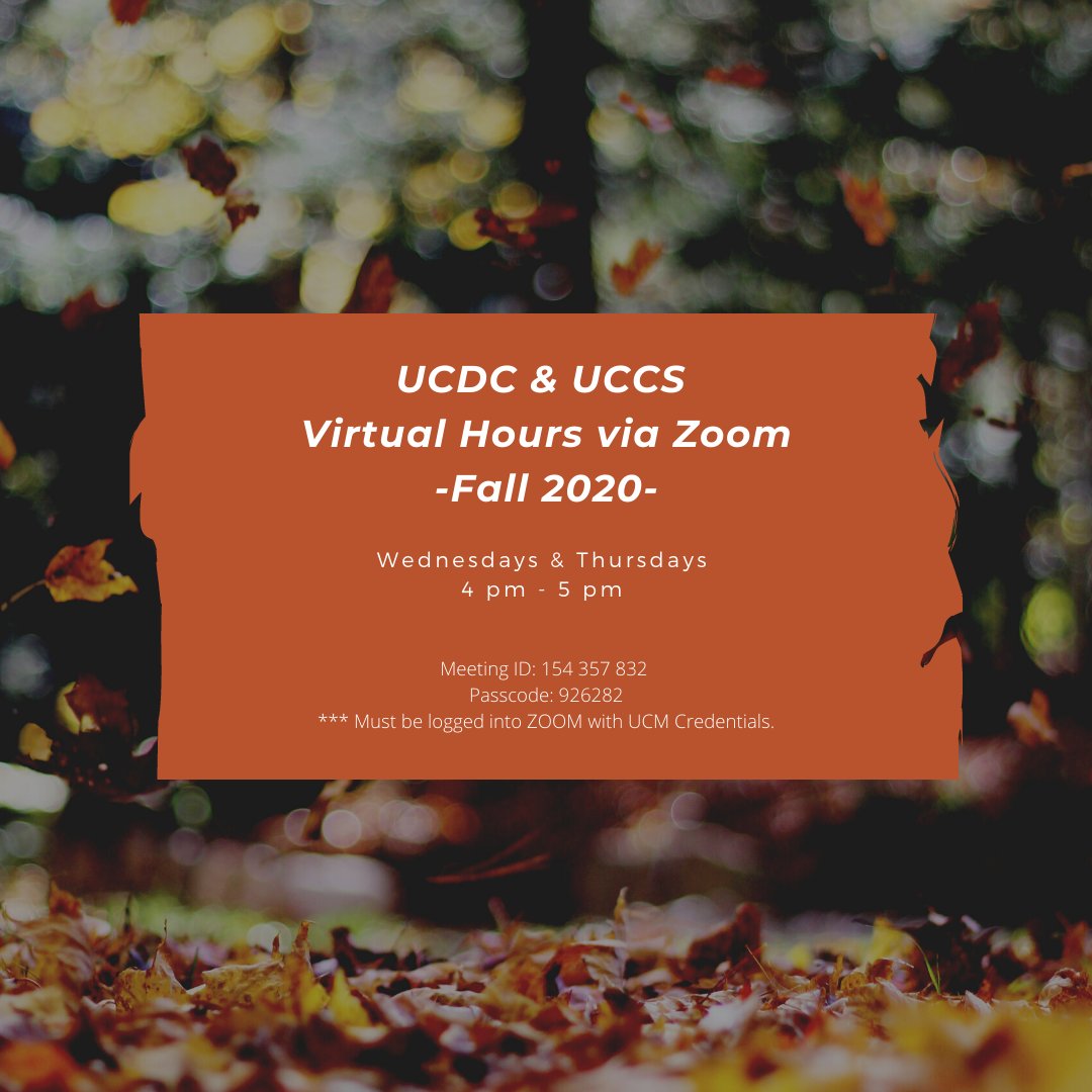 UCDC_Merced's tweet image. Have questions about UCDC or UC Center Sacramento? Join during our office hours via zoom!