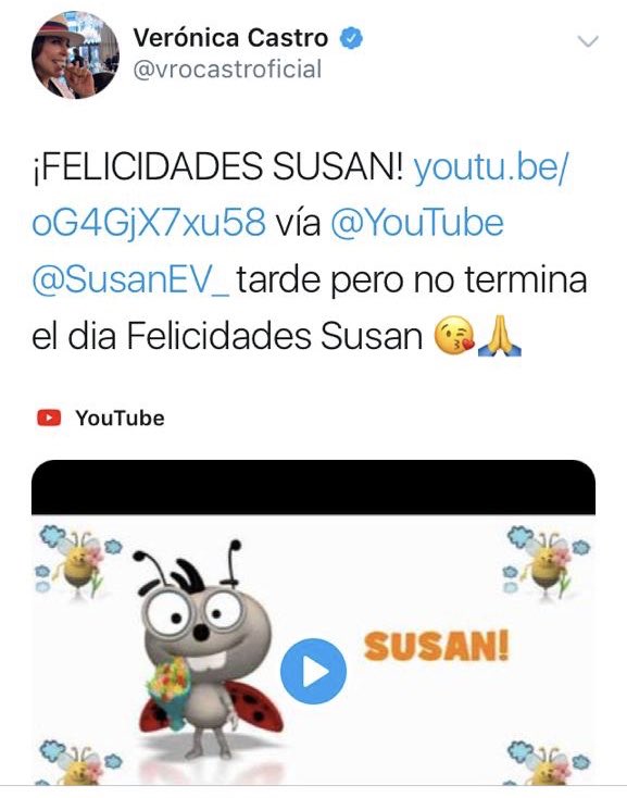SusanEV_'s tweet photo. El año pasado tuve la gran fortuna de ser felicitada por mi @vrocastroficial ❤️✨por mi cumple lo cual a la fecha me emociona!!  y hoy que es lo es agradezco un año más de vida y un año más de ser #VroFan 🥰tener la dicha de poder estar en familia, un cumple diferente pero feliz! https://t.co/5HWU1mO7ve