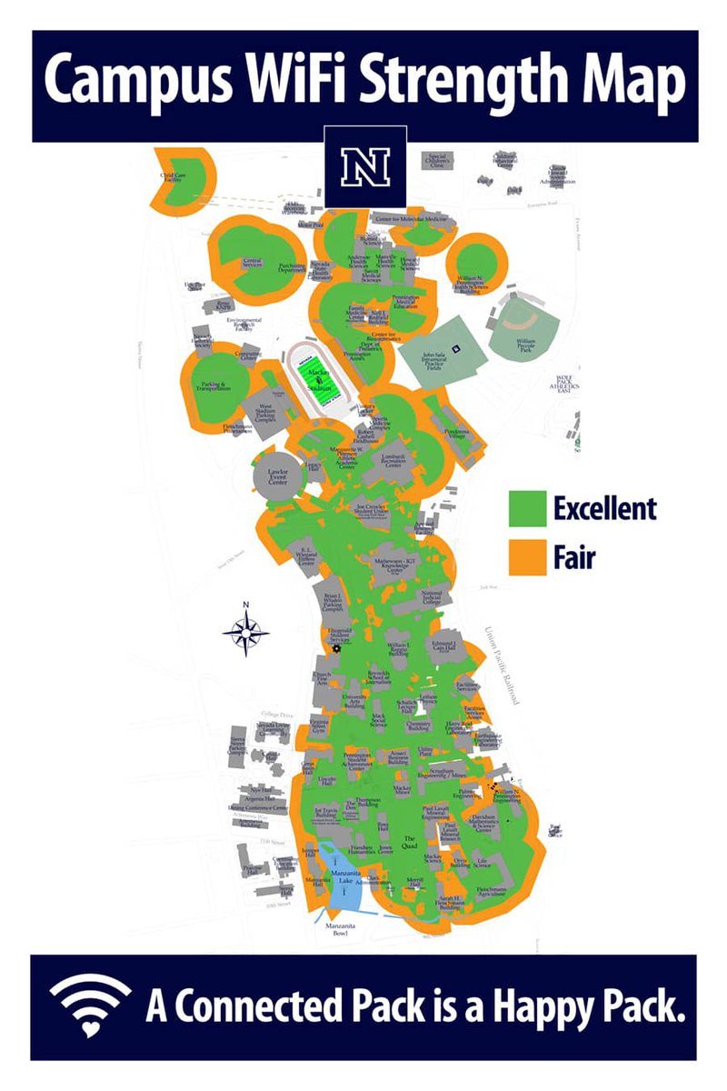 SavittLibrary's tweet image. Did you know campus has a WiFi Strength Map that provides information on the best wireless access strength of outdoor areas of campus? oit.unr.edu/wifi