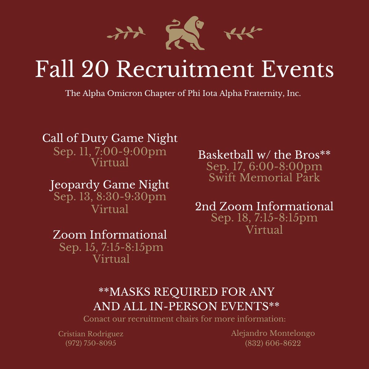 TxstPhiA's tweet photo. Mark your calendars, it’s about that time!! 😎

Click the link in our bio for more info on the brotherhood and how to join!

#txst #txst22 #txst23 #txst24 #txstrecruitment https://t.co/GpCarDVGoi