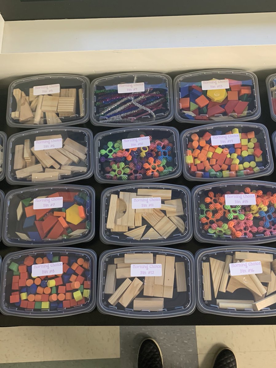 Invidualized morning STEM bins ready to go for tomorrow! We are going to have some excited second graders!! 😊