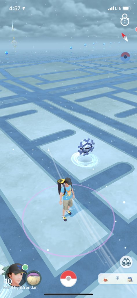 MileHightheGrey's tweet photo. It’s also snowing in Pokémon GO. #COwx #youareinformed https://t.co/VADmacrqnm