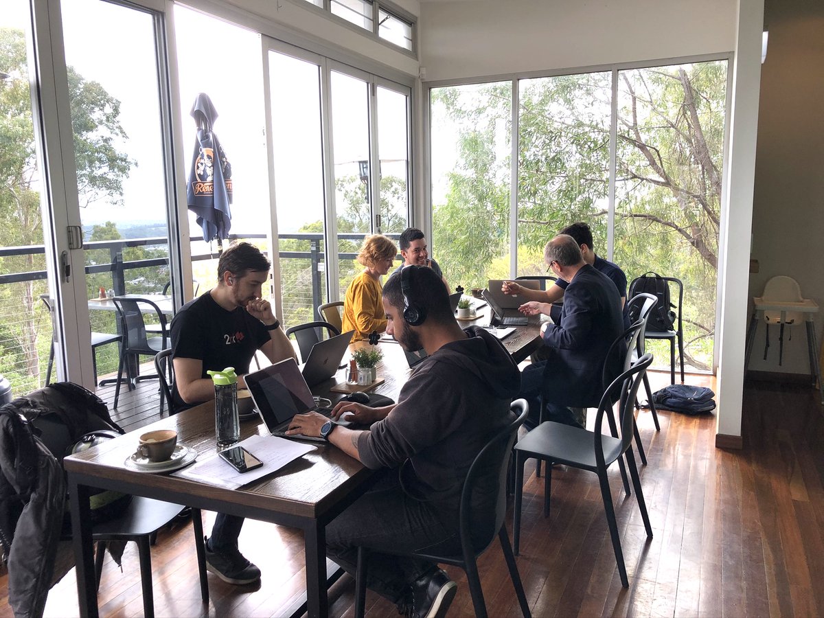 TwoRedKites's tweet photo. Team #2RK spent the day working from an #office with a #view this past Thursday. We set up operations in a cafe overlooking Mt Gravatt and the cloudy #Brisbane skyline. Good food, coffee and #collaboration. #Fortunate to be able to enjoy these moments recently. #2RKCulture… https://t.co/mor3VphIx5