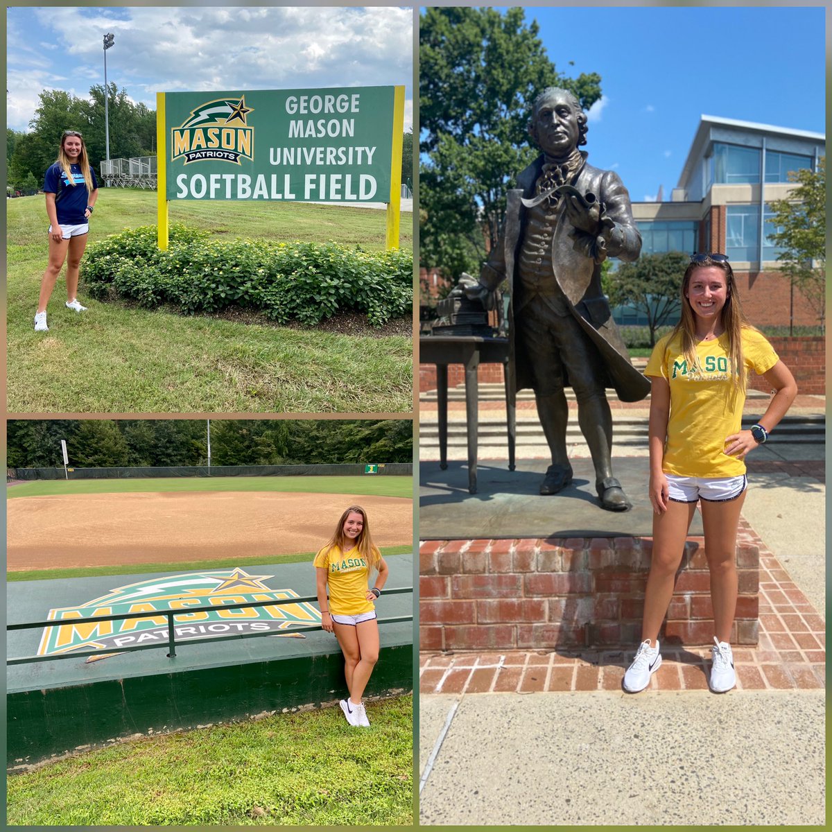 ShifflettHayley's tweet photo. I am super excited to announce that I have committed to play D1 softball at George Mason University!💛💚 I am happy to be continuing my academics as well as my softball career at the next level! Thank you to all my coaches, family, and friends that have supported me! Go patriots! https://t.co/5NYQXehmpH