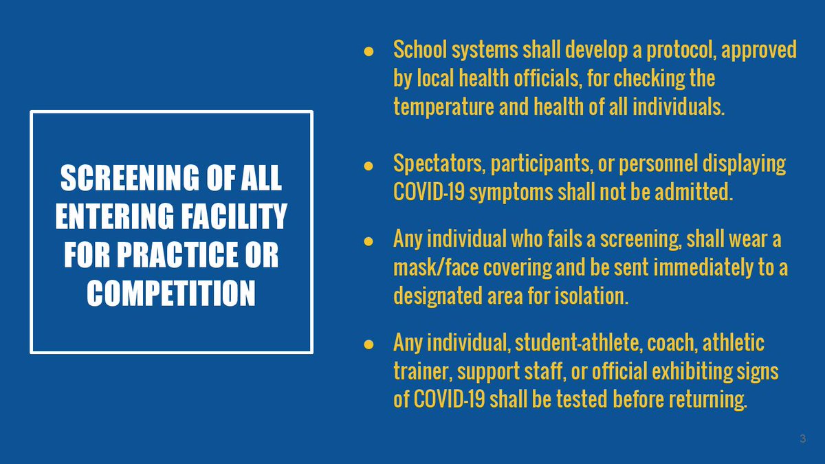 . @JCPSSuper is starting the  @JCPSKY Athletics Update. Here's a closer look at what screening procedures will be in place for practices & competitions: