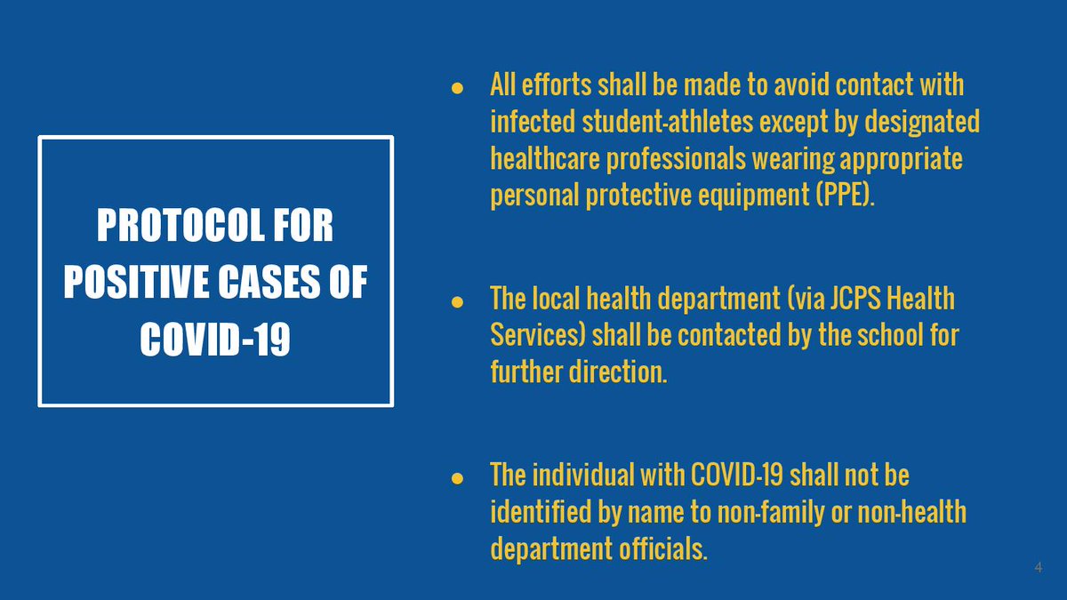 Here's the protocol for positive cases of  #COVID19 when it comes to  @JCPSKY athletics: