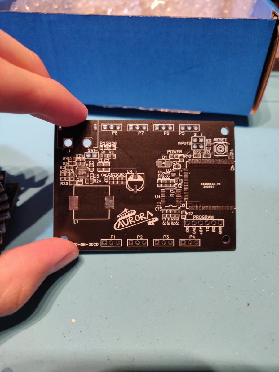 QuantumXERO's tweet photo. PCBs in black solder mask and HASL for the Aurora project just came in. Thank you to @JLCPCB for the great service and PCB ordering experience! https://t.co/qCOMUjTW4o
