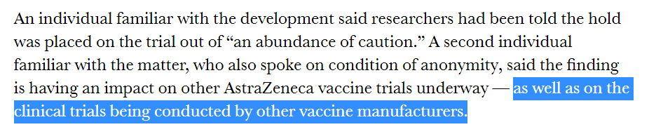 AndyBiotech's tweet image. #COVID19 $AZN should disclose the nature of the serious adverse event that caused the clinical hold esp after the pledge today.

Is it due to antibody-dependent enhancement (ADE) or vaccine-associated enhanced respiratory disease (VAERD) thus may have an impact on other vaccines?