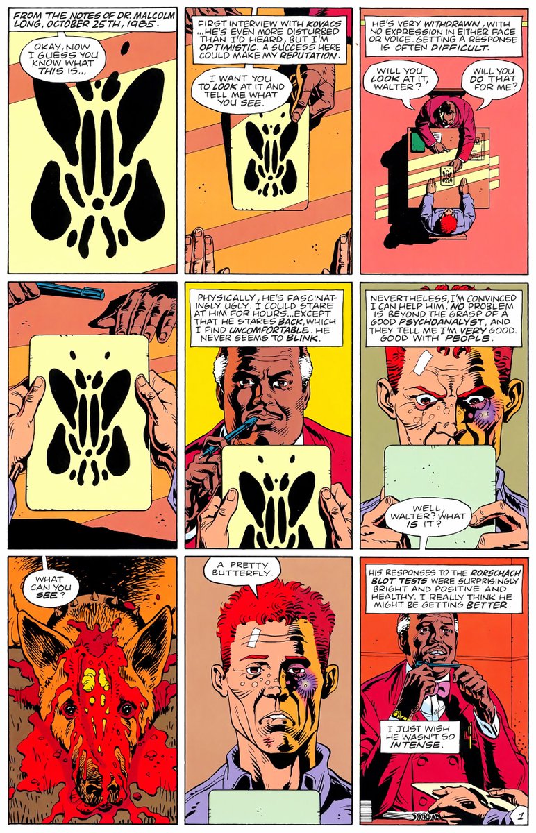 But the most annoying thing about the video is that he says your not supposed to like the characters and well that isn't true either. When Moore wrote it he did intend you to relate to Rorschach otherwise why does issue 6 exist?