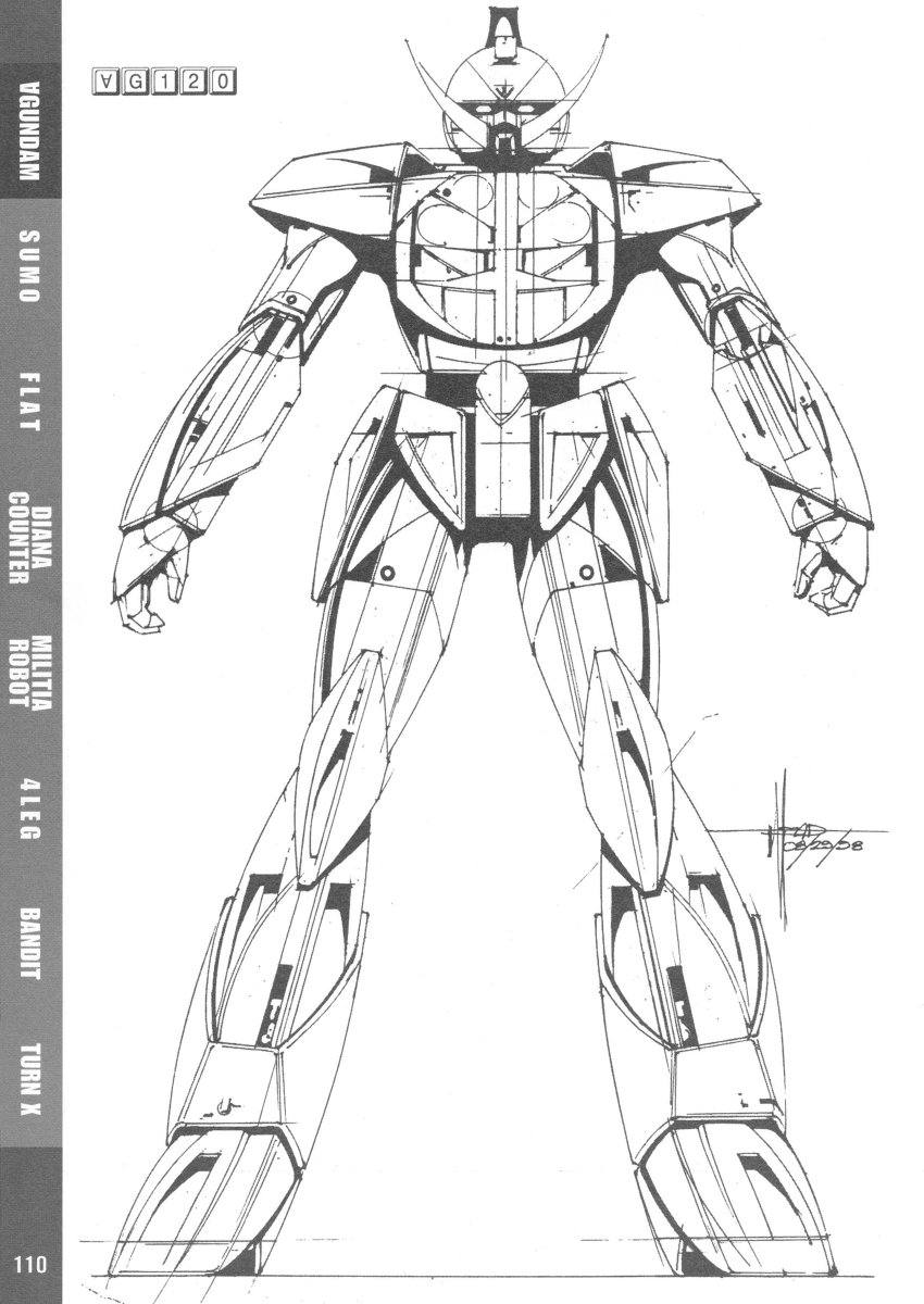 The "M" series was then cleaned up to provide a "Gundam Clean Drawing", finalizing the base design to the Turn A Gundam we all know and love!