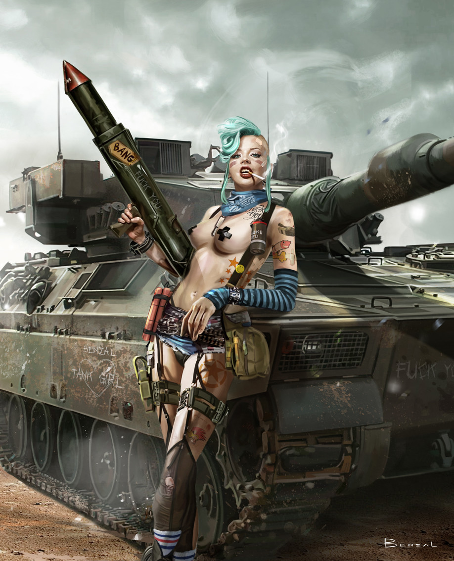 rtniam's tweet photo. Tank Girl by David Benzal  #TankGirl #Weapons #Tank #DavidBenzal @rtniam https://t.co/zjPDN2LG4f