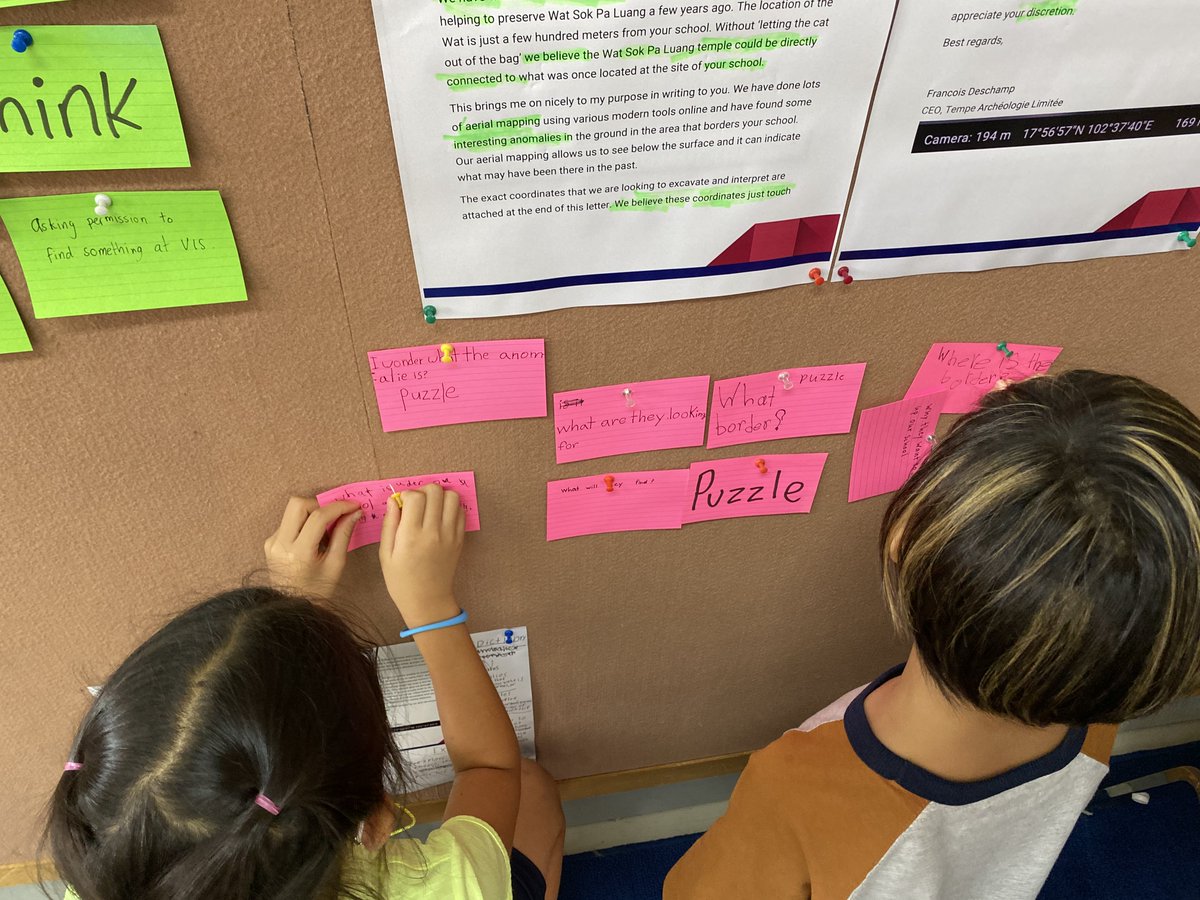 MattCromwellPYP's tweet photo. G3 using the #visiblethinking routine of #thinkpuzzleexplore to closely examine a mysterious new text/proposition. What do we think is the big idea of the text? What puzzles us about the text? What does the text make us want to explore/do now? #provocation #WWAIPAT #ibpyp #vislao https://t.co/YQ0zdAmLfw